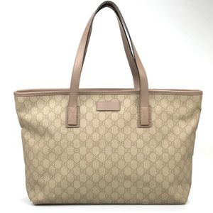 GUCCI vintage coated canvas pink beige tote 100% authentic